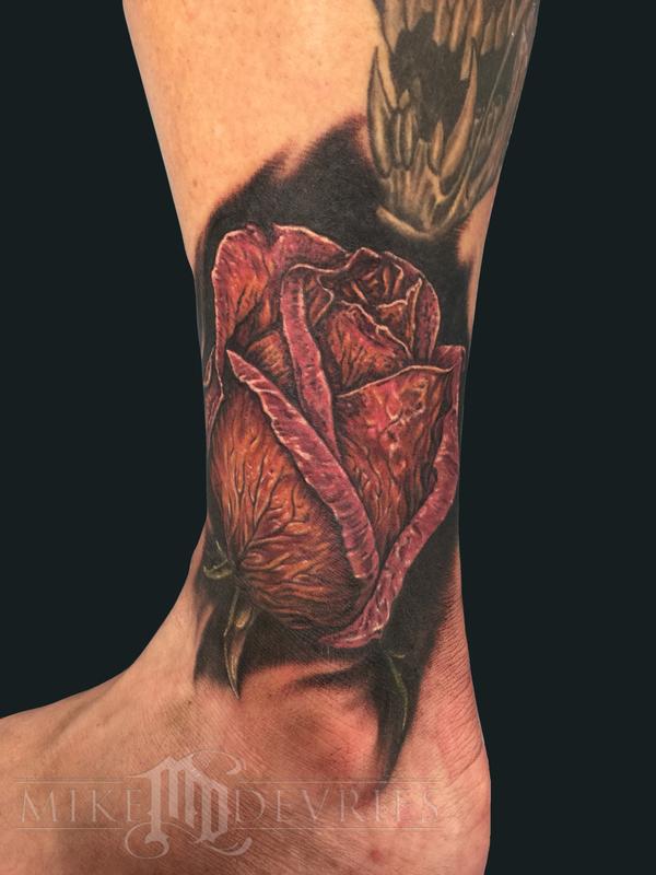 Mike DeVries : Tattoos : Small : Dead Rose Tattoo